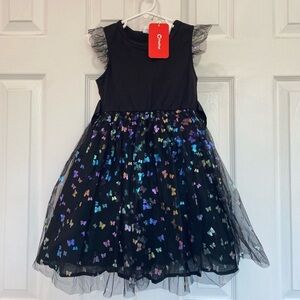 Toddler Girl Butterfly Embroidery Mesh Design Dress